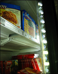 LED lighting system inside freezer