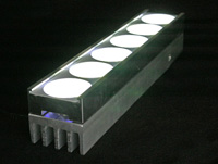 An LED fixture using new "scattered photon extraction" packaging technology