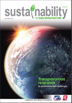 Magazine cover: "Sustainability for Road Infrastructure"